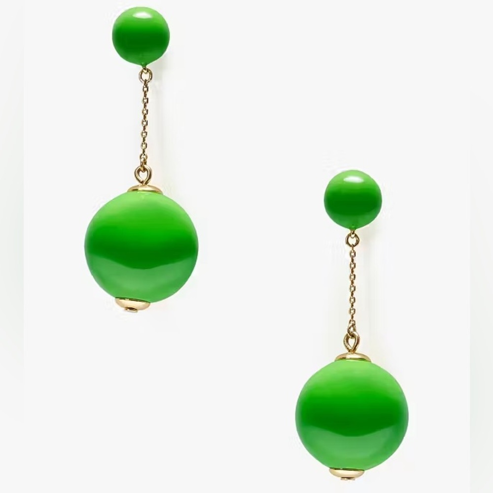 KATE SPADE NEW YORK ♠️ HAVE A BALL 🟢 GREEN LINEAR EARRINGS